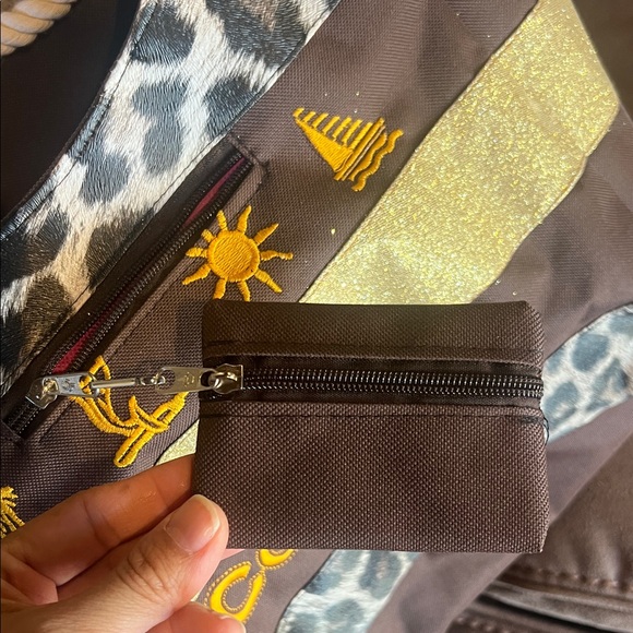 Cozumel Mexico Leopard Print Tote Bag with Gold Accents - Picture 4 of 5